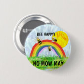 Kein Mäh darf den Bienengarten Gerettet haben Button (Vorne & Hinten)