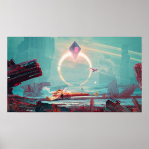 Kein Mans Sky Floating Diamond Gaming Poster