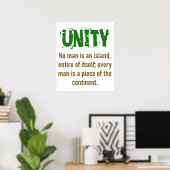 Kein Mensch ist eine Insel - Unity Zitat Poster (Heimbüro)