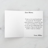 Kein Mensch wird so schön sein wie du Karte (Innenseite)