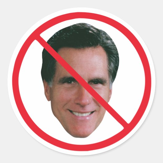 Kein Mitt Romney Runder Aufkleber (Vorderseite)