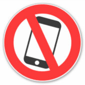 kein Mobiltelefon zulässig Symbol Aufkleber (Vorderseite)