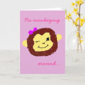 Kein Monketieren um den Affen kommt bald gut an Karte (Gelbe Blume)
