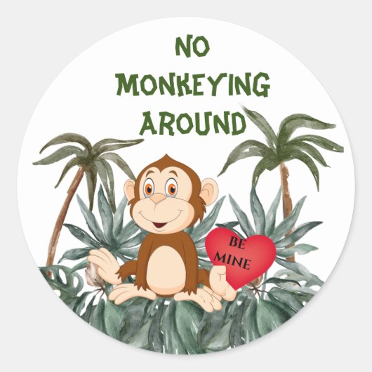 Kein Monketieren um klassische Round-Stickers Runder Aufkleber (Vorderseite)