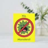 Kein Monster-Zeichen Postkarte (Stehend Vorderseite)