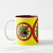 Kein Monster-Zeichen Zweifarbige Tasse (Links)