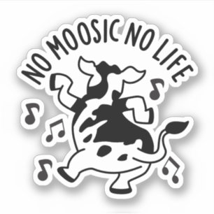Kein moosic No Life Funny Cow Puff Aufkleber