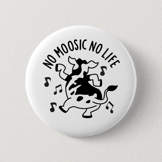 Kein moosic No Life Funny Cow Puff Button (Vorderseite)