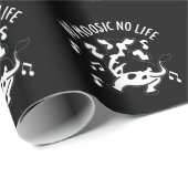 Kein moosic No Life Funny Cow Puff Dark BG Geschenkpapier (Rolleneckpunkt)