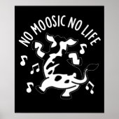 Kein moosic No Life Funny Cow Puff Dark BG Poster (Vorne)