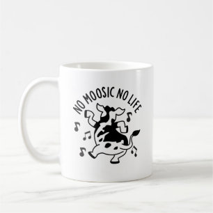 Kein moosic No Life Funny Cow Puff Kaffeetasse
