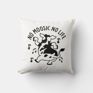 Kein moosic No Life Funny Cow Puff Kissen