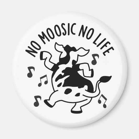Kein moosic No Life Funny Cow Puff Magnet (Vorne)