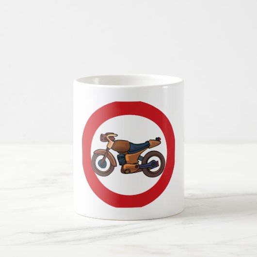 Kein Motorrad-Straßenzeichen Kaffeetasse (Mittel)