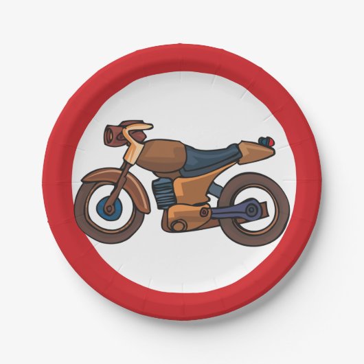 Kein Motorrad-Straßenzeichen Pappteller (Vorderseite)