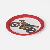 Kein Motorrad-Straßenzeichen Pappteller (Schrägansicht)