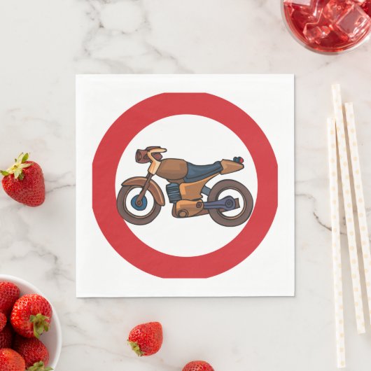 Kein Motorrad-Straßenzeichen Serviette (Beispiel)
