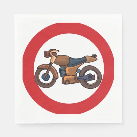 Kein Motorrad-Straßenzeichen Serviette (Vorderseite)
