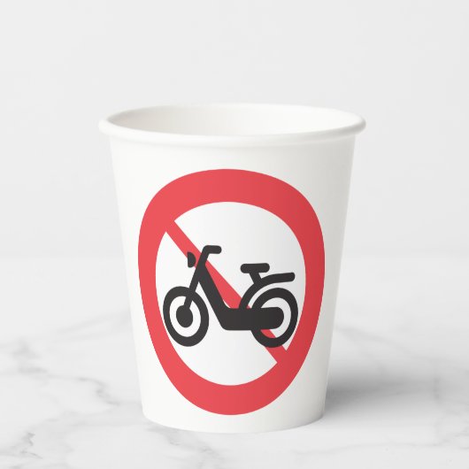 Kein Motorradzeichen Pappbecher (Vorderseite)