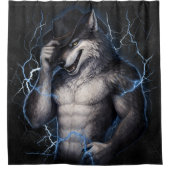 Kein Mr Nice Guy mehr Lustiger Alpha-Wolf-Meme Geh Duschvorhang (Vorderseite)
