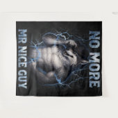 Kein Mr Nice Guy mehr Lustiger Alpha-Wolf-Meme Geh Wandteppich (Vorderseite (Horizontal))