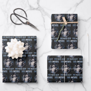 Kein Mr Nice Guy mehr Lustiges Alpha Wolf Meme Geh Geschenkpapier Set