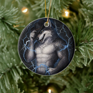 Kein Mr Nice Guy mehr Lustiges Alpha Wolf Meme Geh Keramik Ornament