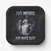 Kein Mr Nice Guy mehr Lustiges Alpha-Wolf-Meme Geh Pappteller (Vorderseite)