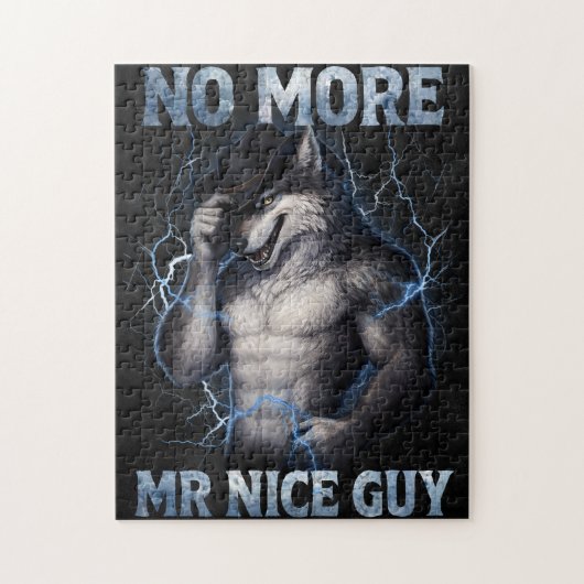 Kein Mr Nice Guy mehr Lustiges Alpha-Wolf-Meme Geh Puzzle (Vertikal)