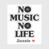 KEIN MUSIKKEIN LEBEN AUFKLEBER (Blatt)