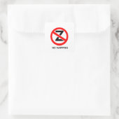 Kein Nickerchen Schild  Quadratischer Aufkleber (Tasche)