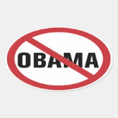 Kein Obama-Sticker Ovaler Aufkleber (Vorderseite)