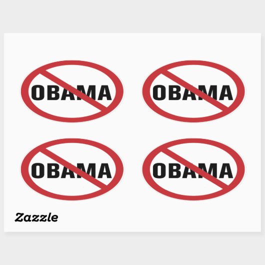 Kein Obama-Sticker Ovaler Aufkleber (Blatt)