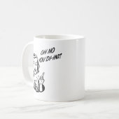 KEIN OH- SIE DI-INT! Retro Hausfrau B&W Kaffeetasse (Vorderseite Links)