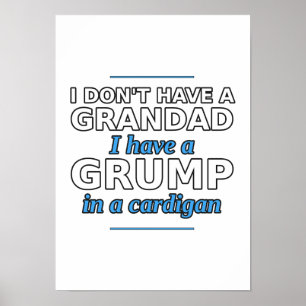 Kein Opa, ich habe einen Brummbär in einer Strickj Poster