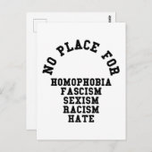 Kein Ort für Homophobie-Zitat Postkarte (Vorne/Hinten)