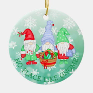 Kein Ort wie Gnome, Weihnachten Keramik Ornament