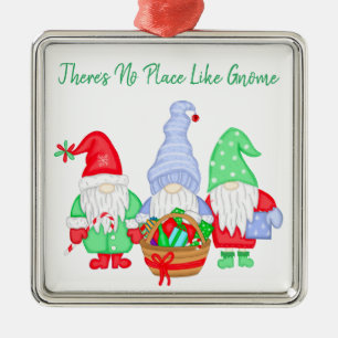 Kein Ort wie Gnome, Weihnachten Ornament Aus Metall