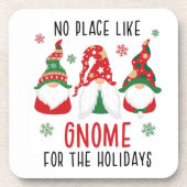 Kein Ort wie Gnome zu Weihnachten Getränkeuntersetzer (Vorderseite)