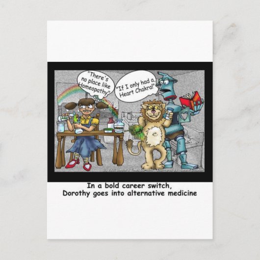 Kein Ort wie Homöopathie Funny Cartoon Geschenke & Postkarte (Vorderseite)
