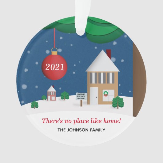 Kein Ort wie Zuhause - individuelle Winterlandscha Ornament (Vorderseite)