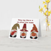 **KEIN ORT WIE ZUHAUSE SAGT GNOME** GRATULATIONEN KARTE (Gelbe Blume)