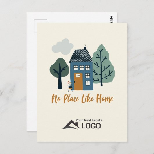Kein Ort wie Zuhause skandinavisches Custom Real A Postkarte (Vorne/Hinten)