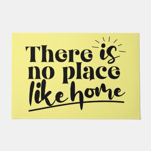 Kein Ort wie Zuhause Zitat Gelb & Schwarz Fußmatte (Vorderseite)