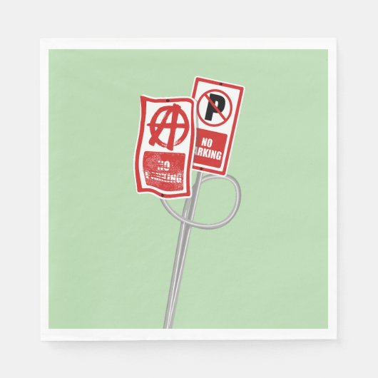 Kein Parken Anarchie Schild Serviette (Vorderseite)