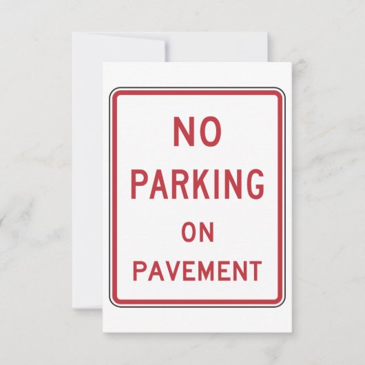 Kein Parken auf dem Straßenverkehrszeichen Einladung (Vorderseite)