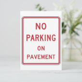 Kein Parken auf dem Straßenverkehrszeichen Einladung (Stehend Vorderseite)