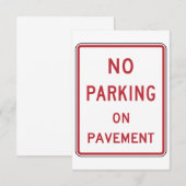 Kein Parken auf dem Straßenverkehrszeichen Einladung (Vorne/Hinten)