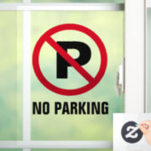 Kein Parken Rot-P-Zeichen, transparentes Fensterkl Fensteraufkleber (Zuhause)