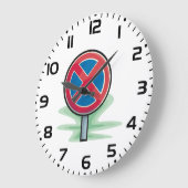 Kein Parking Road Sign Red Blue Verkehrszeichen Große Wanduhr (Winkel)